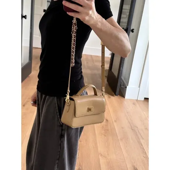 $178 New J Crew Leather Edie Top Handle Bag - Honey Brown - Picture 13 of 16